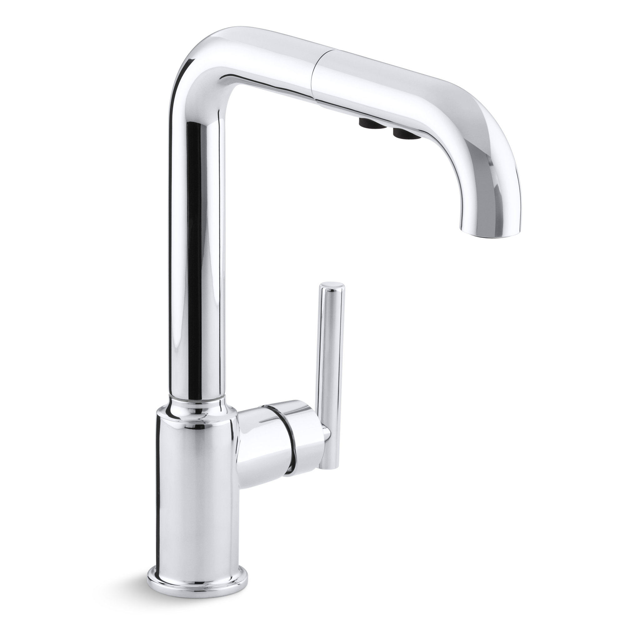 Kohler Purist SingleHole Kitchen Sink Faucet with 8" Pullout Spout